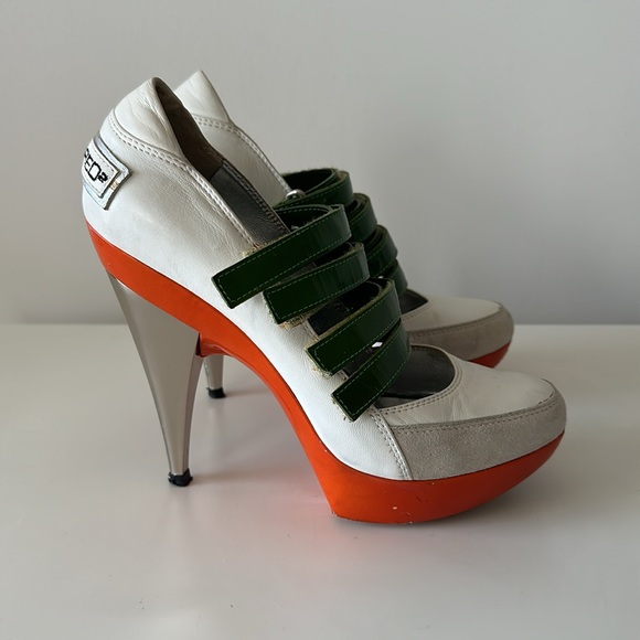 Dsquared2 Leather Sneaker Heels Size US8/ EU 38 - Picture 1 of 10